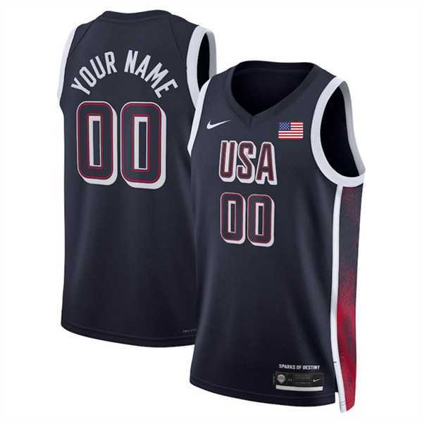 Men%27s USA Basketball Active Player Custom Navy 2024 Swingman Stitched Jersey